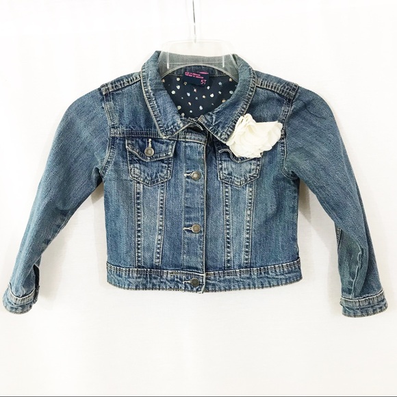 Flower Accent Jean Jacket - Picture 1 of 2